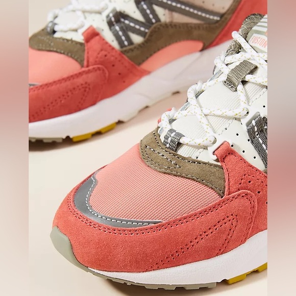 Karhu Unisex Fusion 2.0 Lace-Up Sneakers Pink Grey Yellow Green US 9W/7.5M - Picture 3 of 8